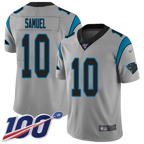 Carolina Panthers Limited Silver Youth Curtis Samuel Jersey NFL Football #10 100th Season Inverted Legend->youth nfl jersey->Youth Jersey